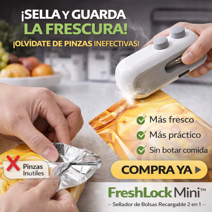 FreshLock Mini™ - Sellador de Bolsas Recargable 2 en 1