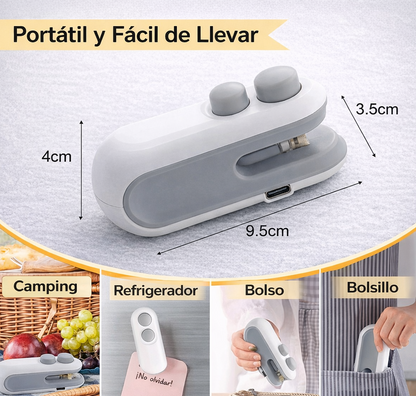 FreshLock Mini™ - Sellador de Bolsas Recargable 2 en 1